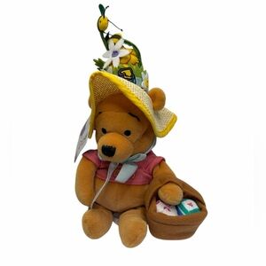 Disney Store Easter Bonnet Pooh Mini Bean Bag Plush 8” With Tag